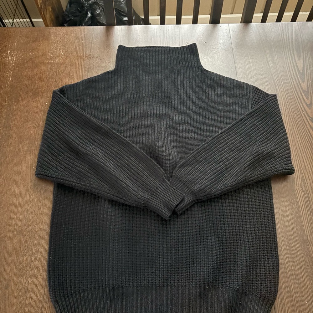 Wilfred Black Ribbed Turtleneck Sweater